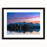 Extra large abstract art print of a colorful English Cumbria landscape, textured on a black framed canvas.