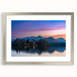 Extra large abstract art print of Cumbria, England scenery in muted earth tones, framed in silver.