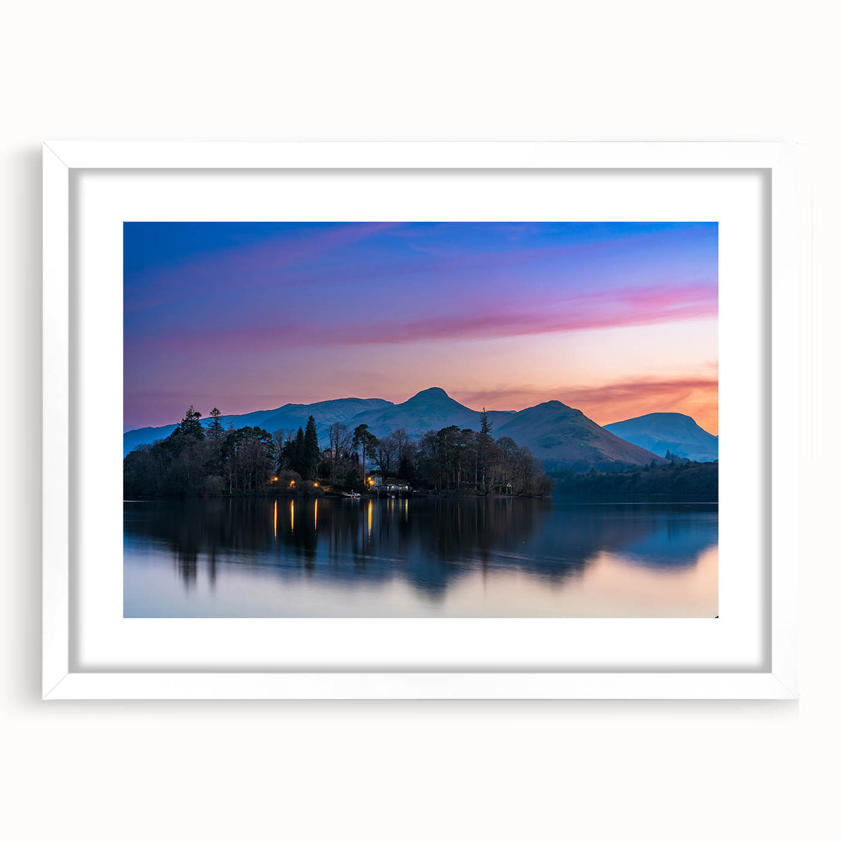 Textured art print featuring abstract depiction of Cumbria, England in muted earth tones on a framed white matte canvas.