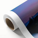 Art deco poster of Cumbria landscape in muted green and blue tones on rolled canvas, ideal for nursery wall art.