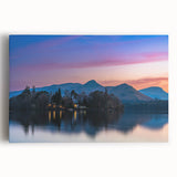Black and white stretched canvas of Cumbria, England landscape, ideal for kitchen wall art or bedroom decor.