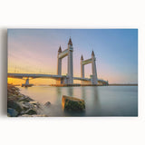 Black and white wall art of the London skyline on stretched canvas, ideal for kitchen wall art or bedroom ambiance.