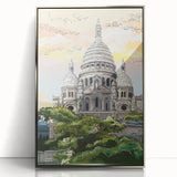 Large art print of Paris scenery in muted gray tones on a framed acrylic, perfect for modern art wall decor.