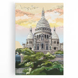 Black and white large canvas print of Paris skyline, ideal for kitchen wall art or bedroom ambiance.