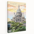 Paris skyline depicted in muted gray tones on a large stretched canvas, ideal for kitchen wall art.