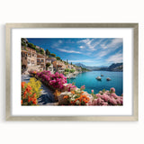 Extra large abstract art print of a textured Provence scenery in muted earth tones on a framed canvas.