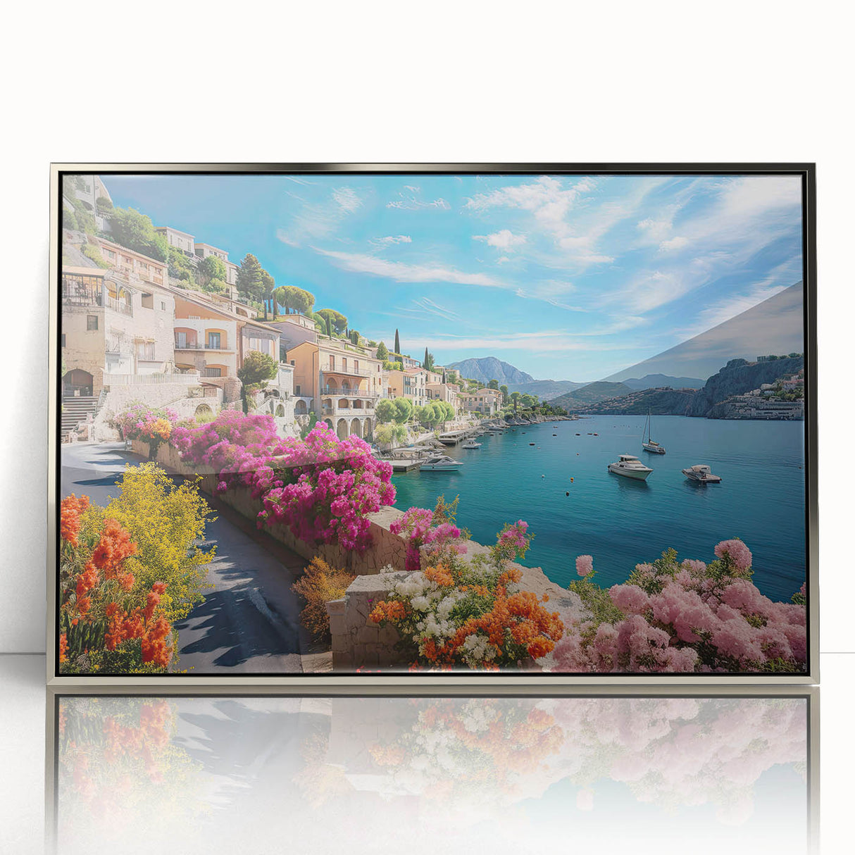 Large art print of a Provence landscape in muted earth tones on framed acrylic, ideal for modern art wall decor.