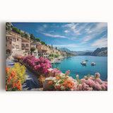 Black and white stretched canvas of Provence scenery, ideal for kitchen wall art.