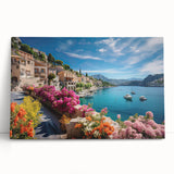 Large black and white stretched canvas featuring a scenic Provence landscape, ideal for kitchen wall art.