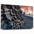 Acrylic print of a European Iceland scenery in muted blue and gray tones, ideal for dining room art.