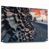 Acrylic print of a European Iceland scenery in muted blue and gray tones, ideal for dining room art.