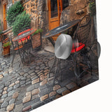 Acrylic print of a large abstract depiction of Rome, featuring muted earth tones, ideal for dining room art.