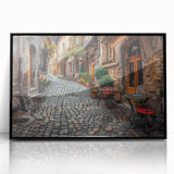 Large abstract wall art of Rome's skyline in muted earth tones on a framed acrylic, suitable for modern living room decor.