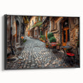 Black and white framed canvas of a vintage Rome landscape, ideal for bedroom wall art.