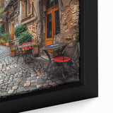 Black wall art depicting a textured scene of Rome with colorful accents on a framed canvas, ideal for living room decor.