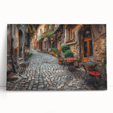 Black and white stretched canvas of Rome's scenery, ideal for kitchen wall art.
