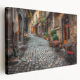 Panoramic view of Rome with historic architecture in muted earth tones on stretched canvas, suitable for kitchen wall art.