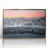 Art Deco poster of a European scenery in Latvia, framed in gold acrylic, ideal for modern art wall decor.