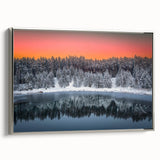 Framed canvas landscape art painting depicting a vibrant, colorful European scenery, ideal for living room decor.