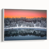 Vintage poster art of a scenic European landscape on extra large framed canvas.