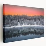 Large art depicting a scenic Latvian landscape on stretched canvas, ideal for kitchen wall art.