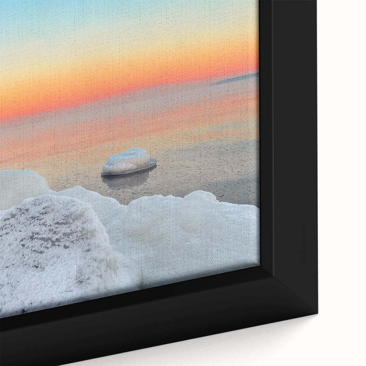 Extra large framed canvas featuring a textured depiction of a European scenery in Lithuania.
