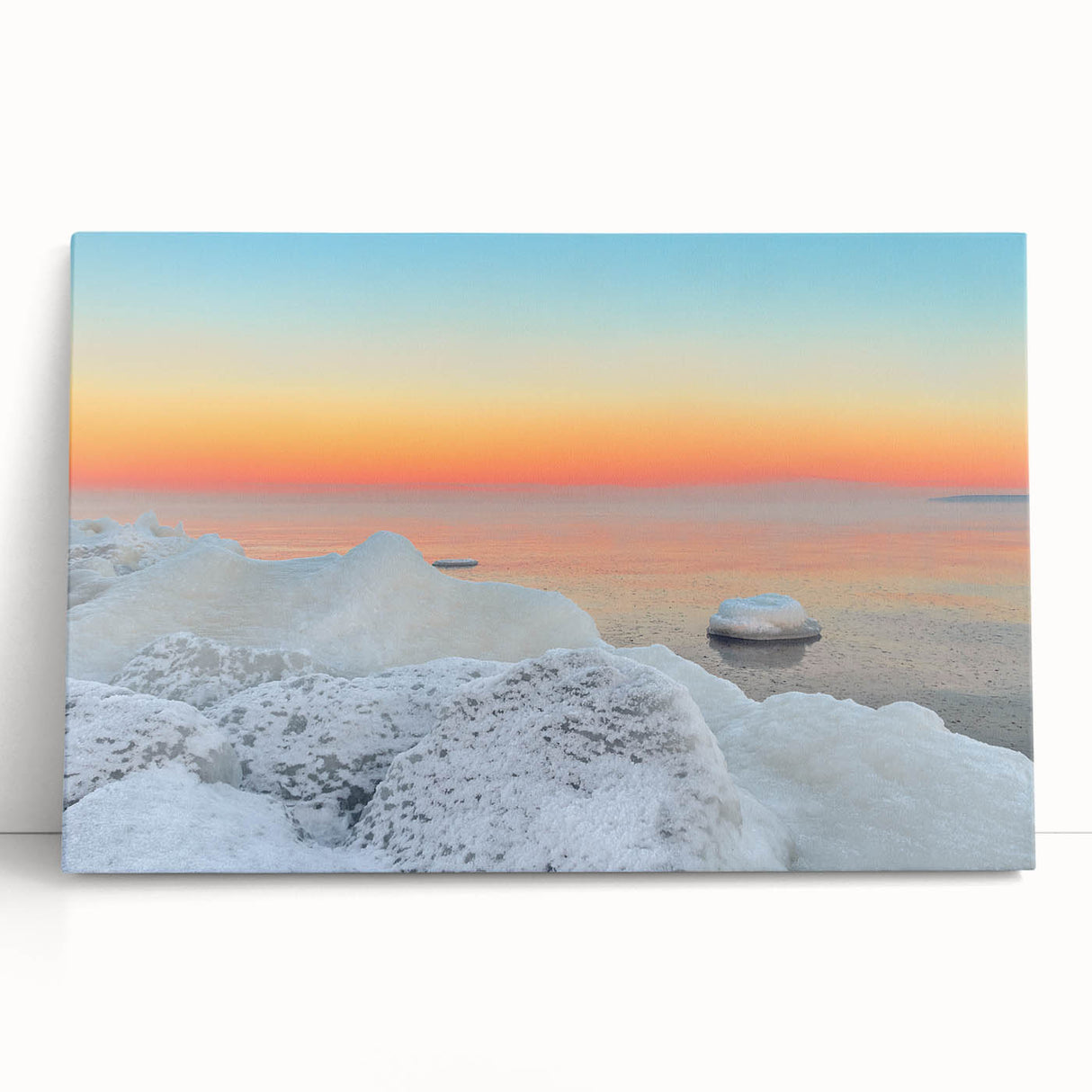 Large black and white stretched canvas of a European Lithuanian scenery, ideal for kitchen wall art.