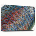 Large abstract depiction of Barcelona scenery in vibrant colors on acrylic glass, suited for bedroom or dining room decor.