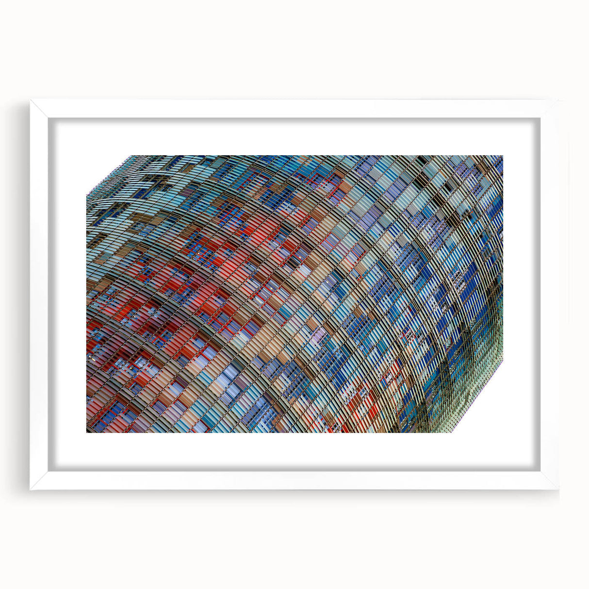 Textured abstract art print of Barcelona in muted earth tones on a framed canvas, suitable for bedroom decor.