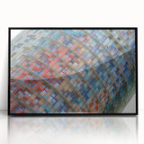 Large abstract wall art of Barcelona scenery in muted earth tones on framed acrylic, suited for modern art wall decor.