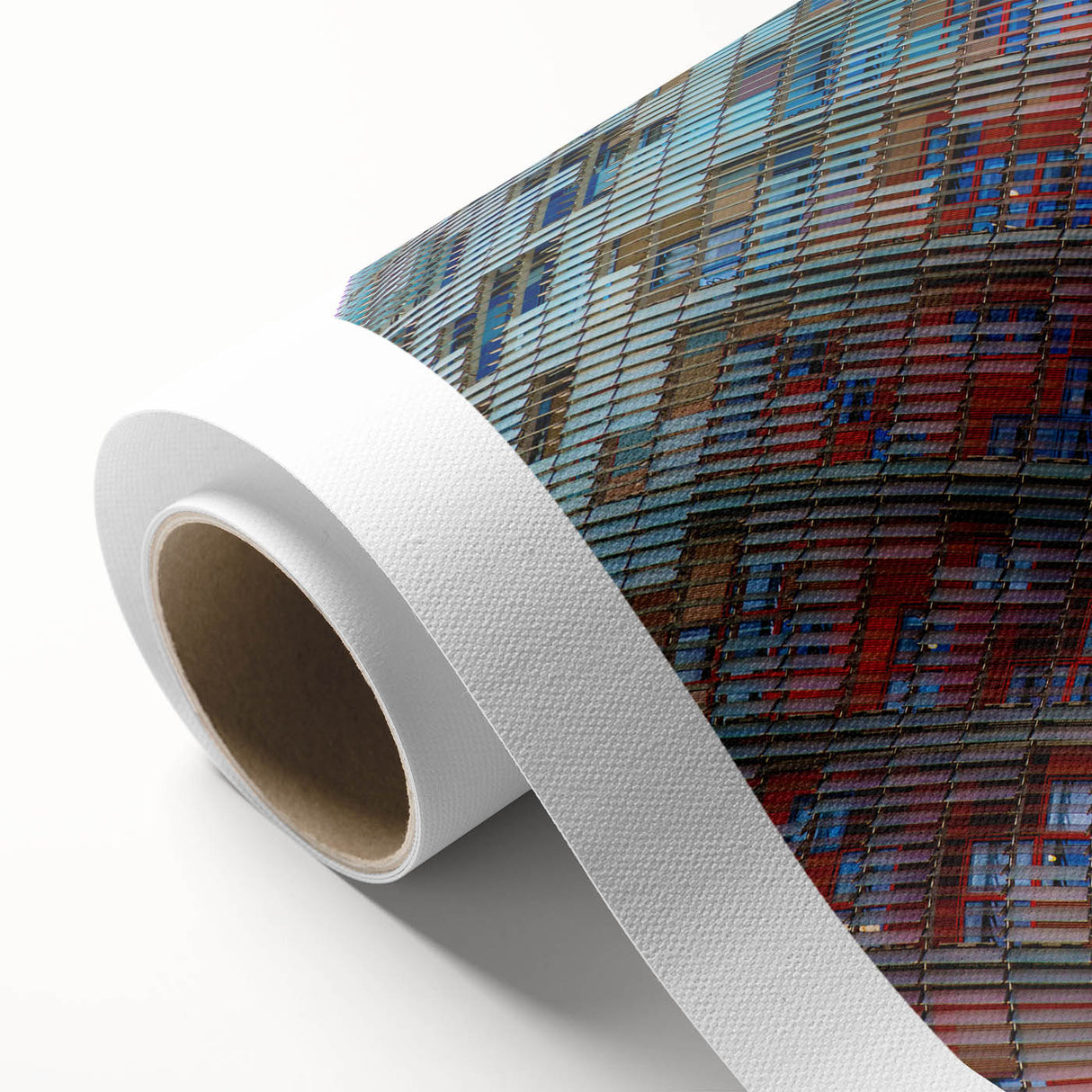 Art Deco poster of Barcelona scenery in muted earth tones on rolled canvas, ideal for nursery wall art.