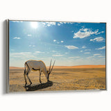 Landscape art painting of a Middle Eastern scenery on a framed canvas, featuring a mix of vibrant and muted tones.