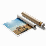 Extra large rolled print featuring a Middle Eastern Oman scenery with muted earth tones, ideal for classy bathroom wall art.