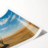 Extra large wall art featuring line art flowers in muted earth tones on a rolled canvas.