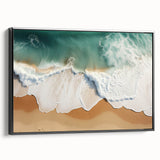 Black and white framed canvas of a Fiji landscape, ideal for bedroom wall art.