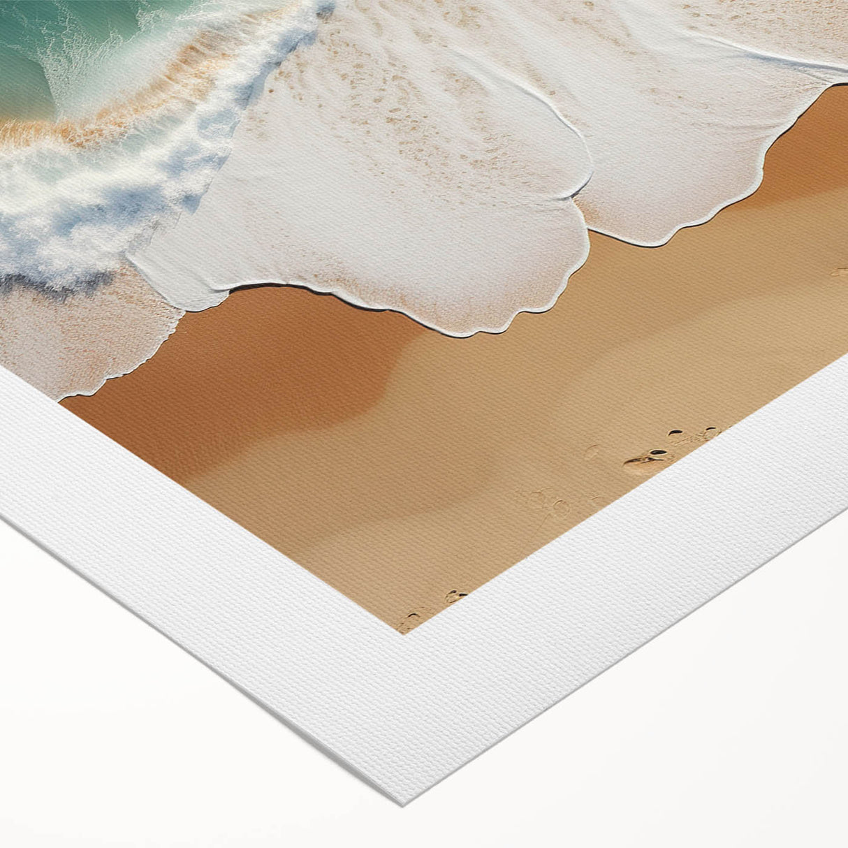 Art deco poster of a serene Fiji beach scene in pastel shades, printed on rolled canvas.