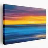 Auckland skyline at dusk depicted in muted blues and purples on a large stretched canvas, suitable for kitchen wall art.