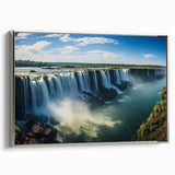 Framed canvas depicting a vintage Argentine landscape in vibrant colors, ideal for living room decor.