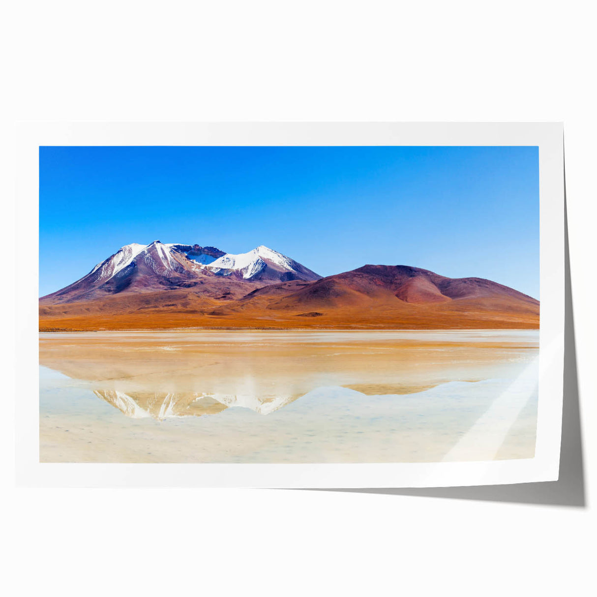Extra large rolled print of a Bolivia scenery with vibrant green and blue tones, ideal for art wall dining room.