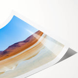 Extra large wall art featuring line art flowers in muted greens and whites on a rolled print.