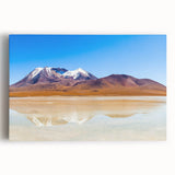 Black and white photograph of Bolivian landscape on stretched canvas, ideal for kitchen wall art.