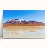 Black and white stretched canvas of Bolivia's landscape, ideal for kitchen wall art or bedroom ambiance.