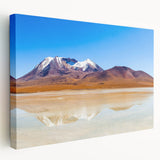 Large canvas print of a serene Bolivian landscape in soft earth tones, suitable for kitchen wall art.