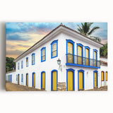 Black and white photo of Rio de Janeiro on stretched canvas, ideal for kitchen wall art.