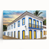 Black and white stretched canvas featuring a panoramic view of Rio de Janeiro, ideal for kitchen wall art or bedroom decor.