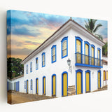 Large art print of a Brazilian landscape on stretched canvas, featuring lush greenery and a waterfall.