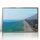 Mid-century modernist style Alabama scenery depicted in vibrant gold and green tones on a framed acrylic print.