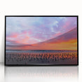 Large abstract wall art depicting a vibrant Daytona scenery on a black-framed acrylic print.