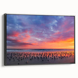 Black and white framed canvas featuring a vintage Daytona landscape, ideal for bedroom wall decor.