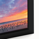 Extra large framed canvas featuring a textured Daytona scenery in black with colorful art accents.